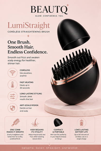BeauTQ LumiStraight™ — Cordless Straightening Brush